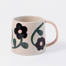 Charger l'image dans la galerie, Grand mug — fleurs centre rose/anthracite