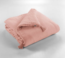 Charger l'image dans la galerie, Bout de lit GAIA – Rose pêche | Double gaze de coton 90 × 200 cm