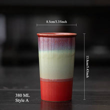 Charger l'image dans la galerie, Grande tasse artisanale émaillée rouge