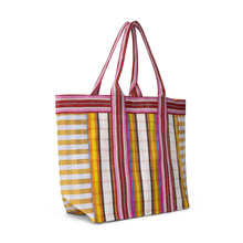 Charger l'image dans la galerie, Sac cabas de plage tissé éco – Jaune indien & Magenta
