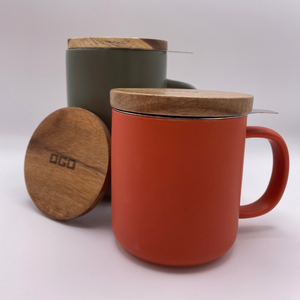 Tisanière mug Juliet en grès amande kaki