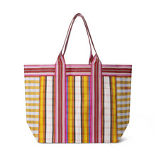 Charger l'image dans la galerie, Sac cabas de plage tissé éco – Jaune indien &amp; Magenta
